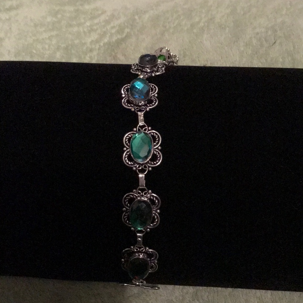 Mystic topaz and sterling bracelet